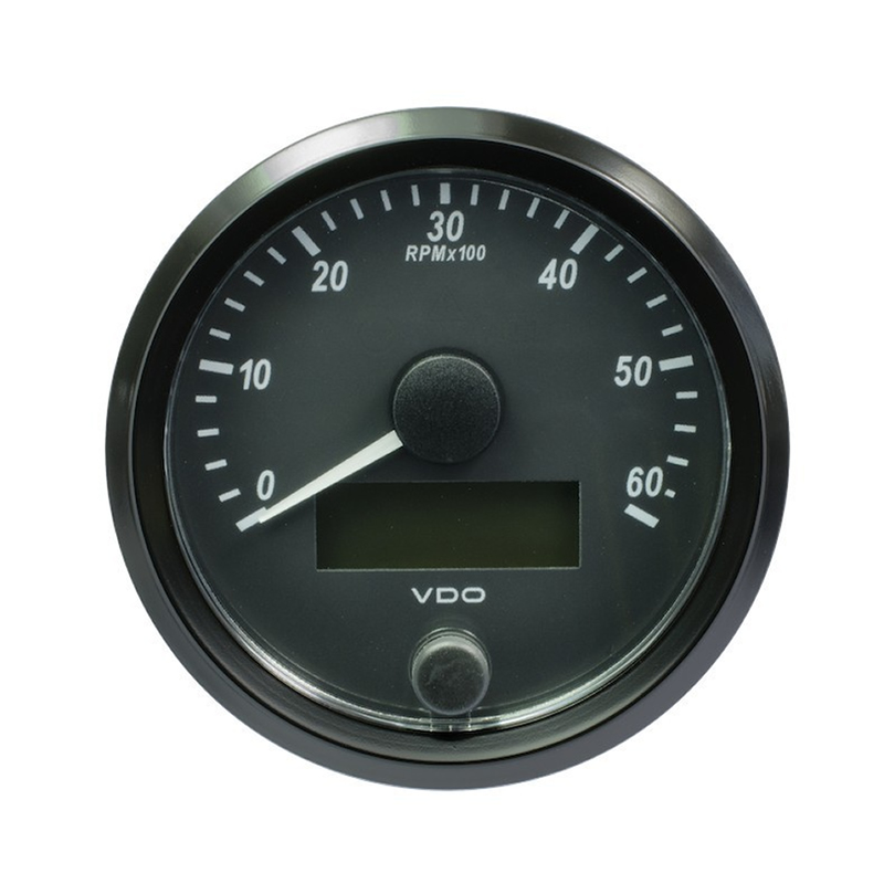 VDO SingleViu Tachometer 6.000 RPM Black 80mm gauge